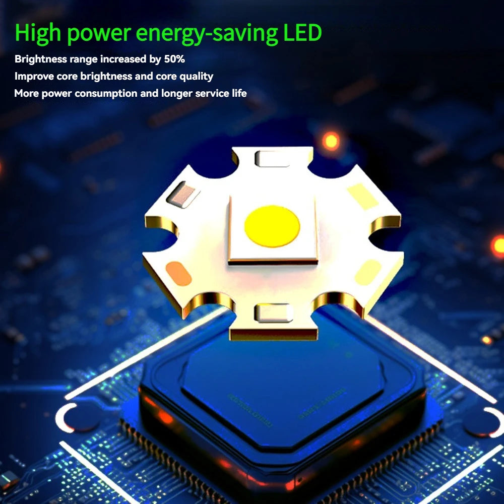 lampe torche led rechargeable projecteur haute puissance résistant chocs argent vert noir
