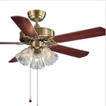 ventilateur doré classique lumières controle télécommande ampoules led motifs floraux contemporain