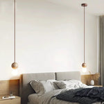 suspension lumineuse moderne pierre blanc beige brillante texture granuleuse 3000k 4000k 6000k