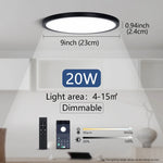 plafonnier led moderne minimaliste noir blanc flux lumineux 2000 82000 télécommande monté surface