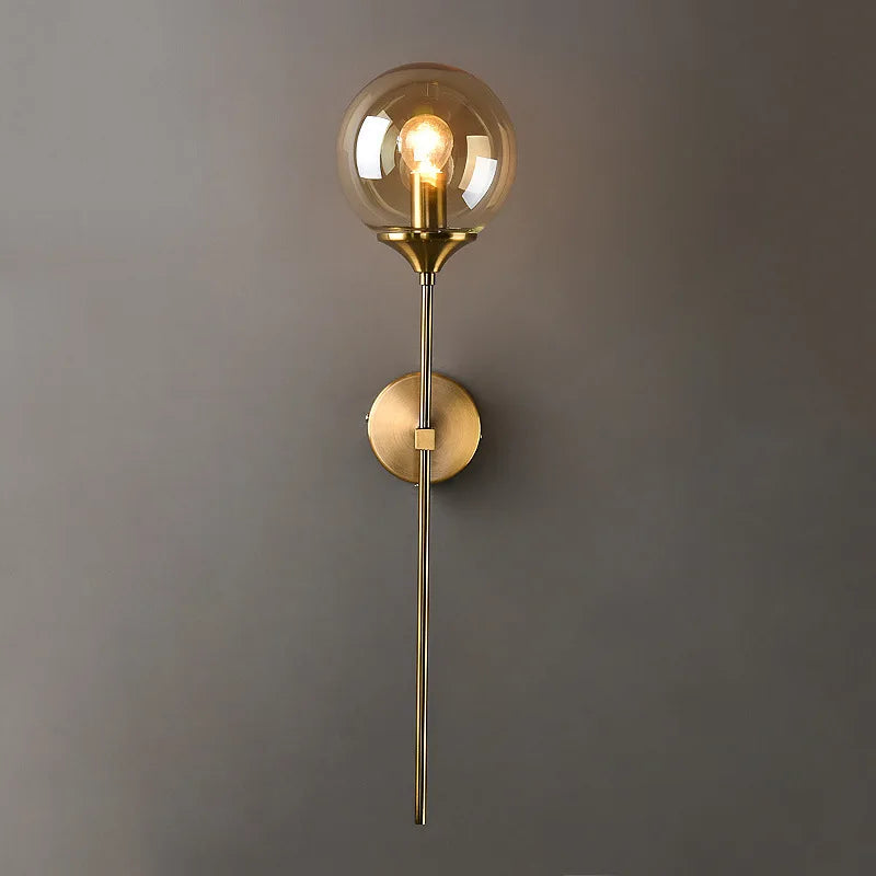 lampe murale or transparent moderne fixation verre led salon couloir