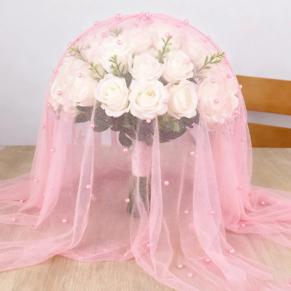 ruban decoratif blanc rose clair valentin noel mariage translucent polyester