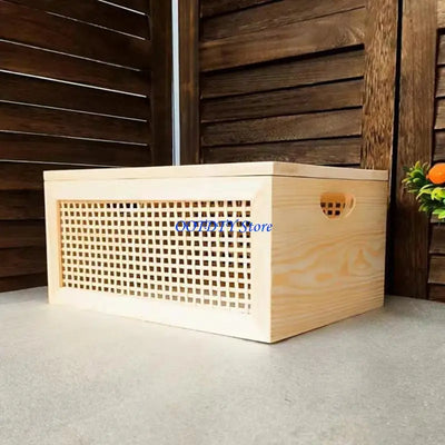 Panier de rangement en bois vert clair pour salle de bain