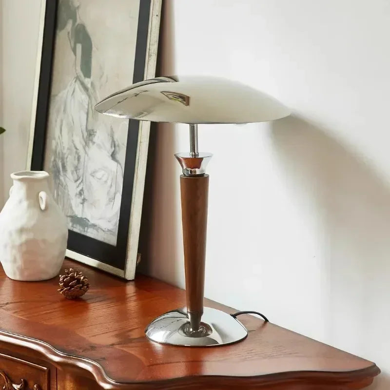 lampe table moderne bois fer marron clair sans ombre alimentation électrique 90 260V