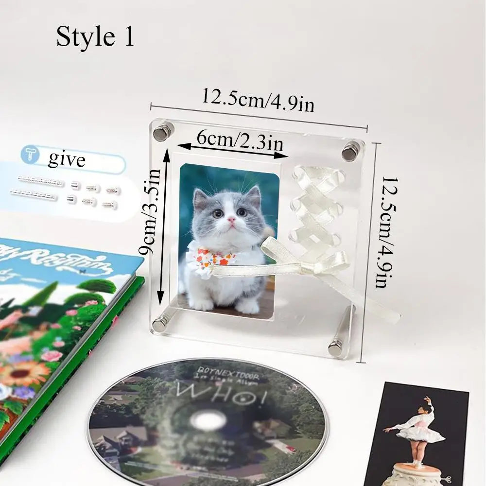 cadre photo moderne transparent acrylique support cd clips rectangle affiches idoles postales decoration