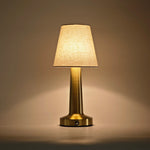 lampe table moderne or abat jour tissu rechargeable tactile chambre coucher led beigeclair