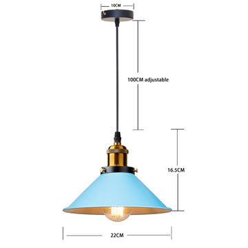Suspension lumineuse conique minimaliste gris vert jaune bleu rose blanc câble suspendu chambre salon