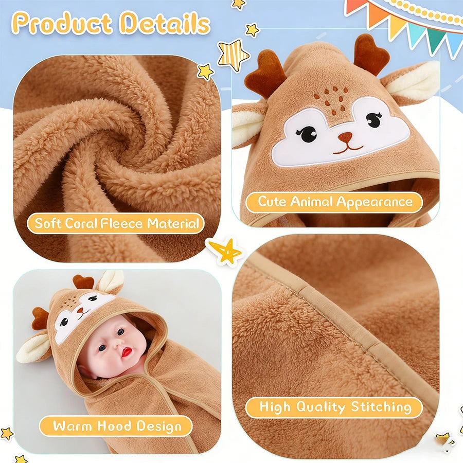 robe bain bébé animaux mignons gris blanc rose bleu douce confortable sortie plagewasher machine