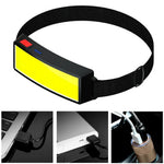 lampe frontale rechargeable led usb camping pêche chasse bande rétractable indicateur puissance moderne noire