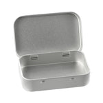 boîtes métalliques argentées modernes bijoux rangement respectueuses environnement lisses couvercle coulissant portable organisateur cosmétiques