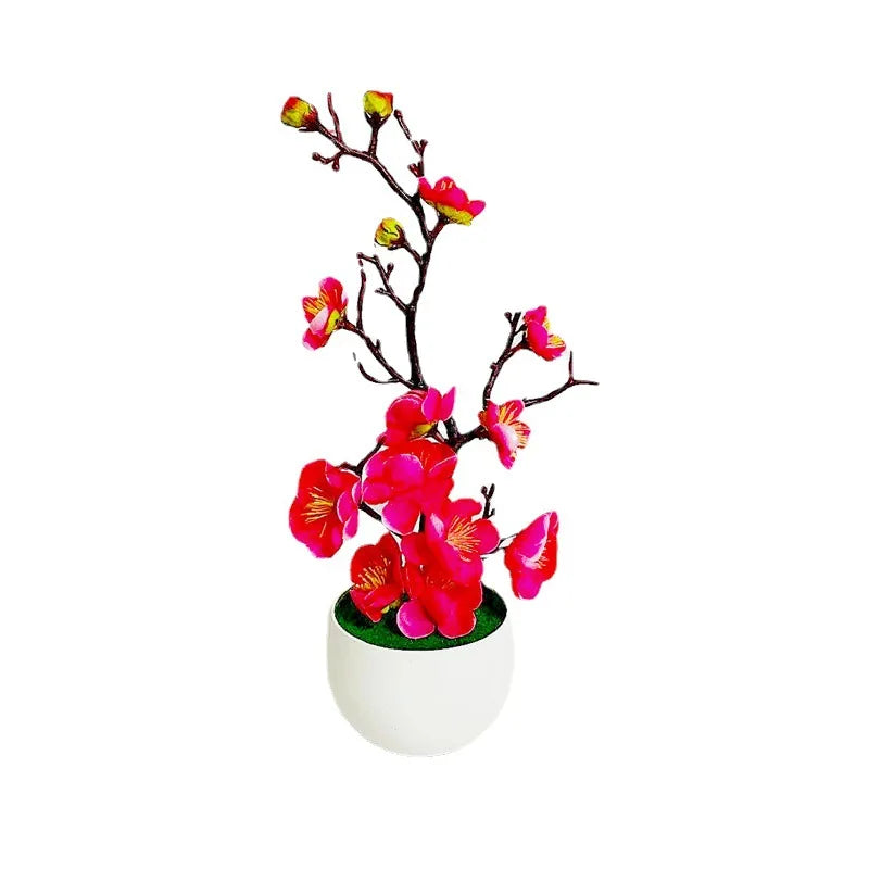 plantes artificielles fleurs vertes pot blanc intérieur décoration moderne anniversaire baby shower