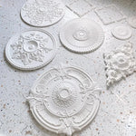 décoratif blanc ornements floraux classique 50cm diamètre 2.8cm épaisseur