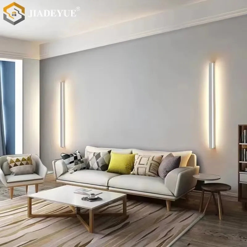 lampe murale led moderne minimaliste blanche fixée mur 100cm 120cm 150cm