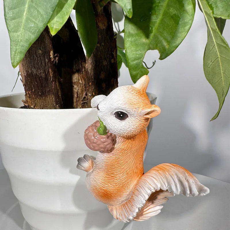figurines écureuils orange résine réalistes décoration extérieure balcon jardin naturelle animaux