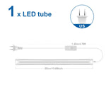 tube led blanc lisse ultra lumineux 50cm moderne clips inclusion connecteur fil blanc modernité