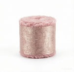 ruban satiné bord effiloché 5mètres polyester largeur 4.5cm couleurs rose rouge gris noir bleu