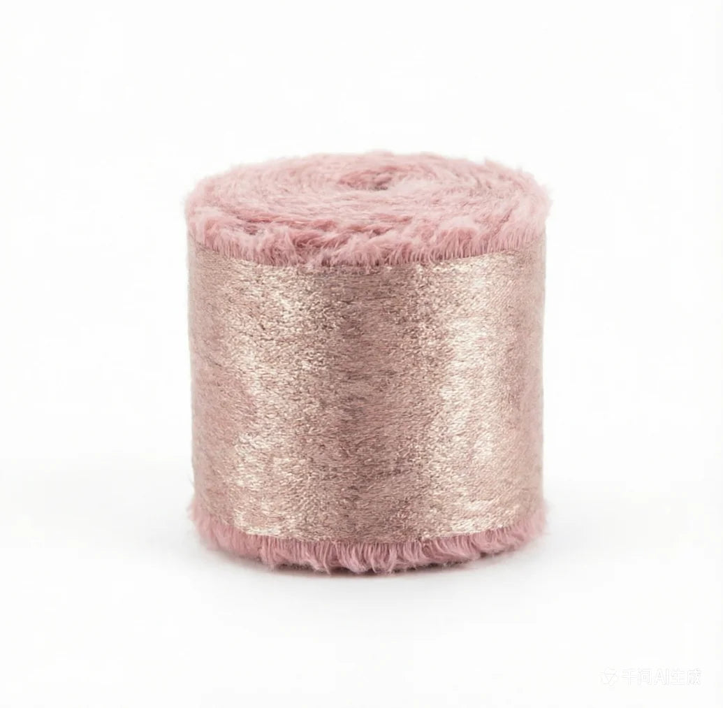 ruban satiné bord effiloché 5mètres polyester largeur 4.5cm couleurs rose rouge gris noir bleu