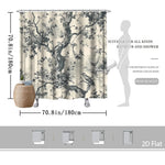 rideau douche polyester arbre oiseaux classique naturel gris beige moderneôtelte