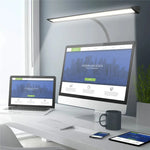 lampe led double tete ajustable noir moderne télécommande gooseneck flexible