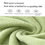 serviettes bain coton douces absorber vert clair jaune gris orange blanc texture duveteuse moderne