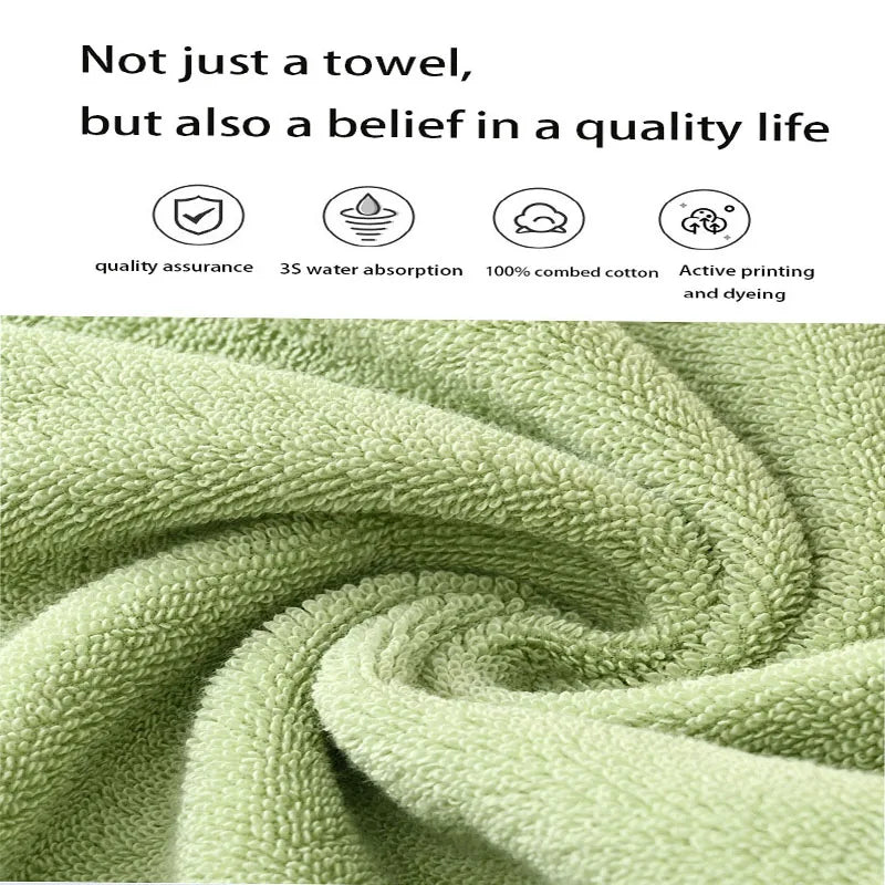 serviettes bain coton douces absorber vert clair jaune gris orange blanc texture duveteuse moderne