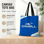sac toile o'nell bleu blanc vague stylisée réutilisable moderne casual