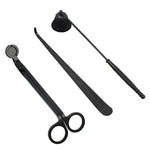 outils bougies couteau cloche extinction plateau moderne noir doré argenté lisses opaques