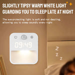 veilleuse horloge nuit led blanc moderne adhésif interrupteur tactile réglage mouvement auto