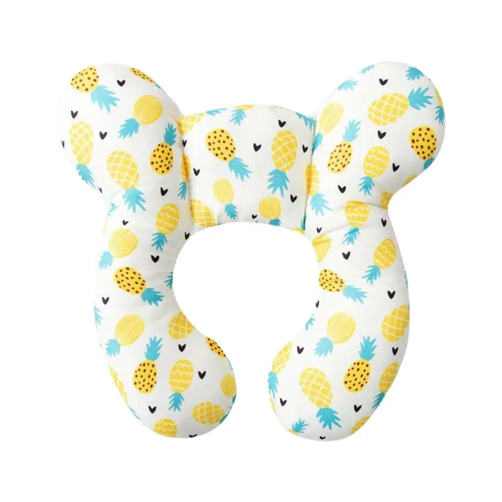 coussin sécurité enfant gris blanc orange bleu jaune points renards oiseaux étoiles ananas confortable