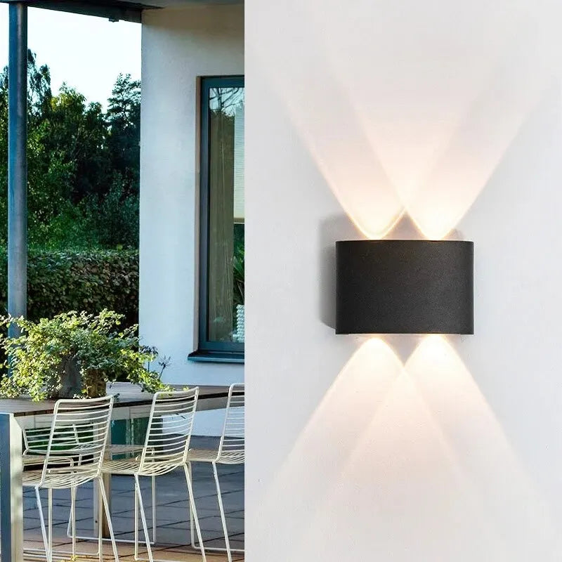 lampe murale led moderne noire 2w 4w ip65 ac90265v cool warm white