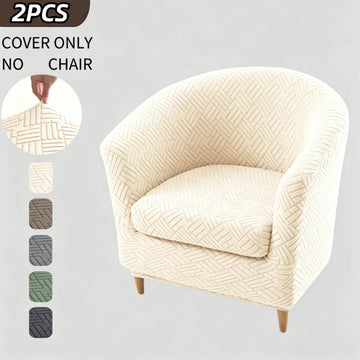 Housse fauteuil moderne beige rayures diagonales polyestère lavable machine 70 90cm haute 55 75cm