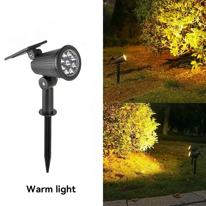 projecteur solaire led ip65 étanche réglable lumière jardin moderneextérieur(rgb chaleureuse)