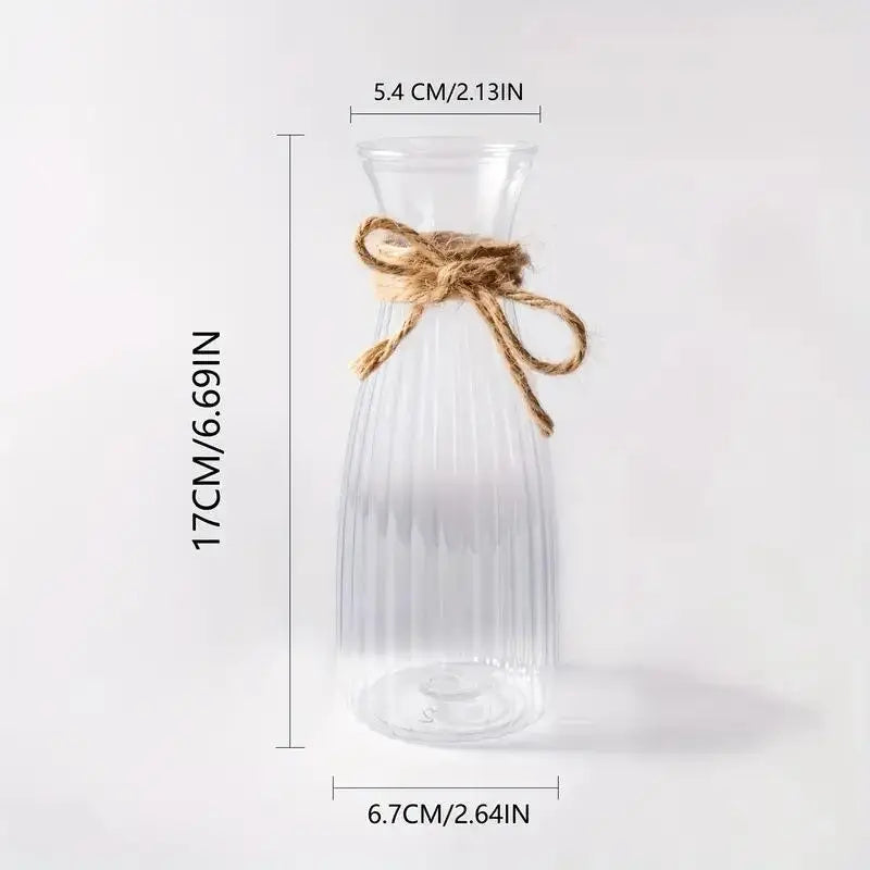 vases transparents verre cannelé fleurs artificielles rustique décorations tables arrangements floraux