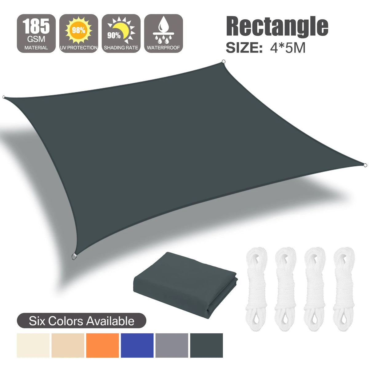 voile soleil gris tissé moderne protection uv 98% jardin extérieur imperméable