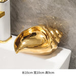 support savon coquillage iridescent or argent rose pâle moderne décoratif casa française respectueux environnement