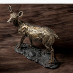 décoration bronze doré figurines cerfs texturées vieillies rustique vintage éléments maison