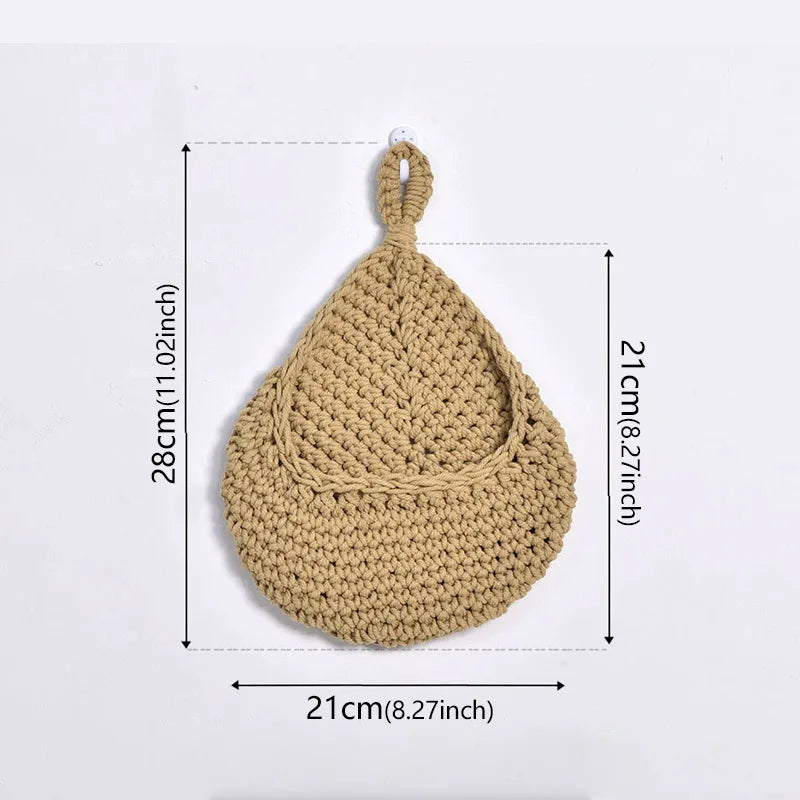 paniers rangement crochet rustique beige respectueux environnement boho chic decoration cuisine