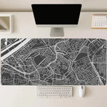 tapis souris cartographique noir blanc non glissant gamer moderne minimaliste