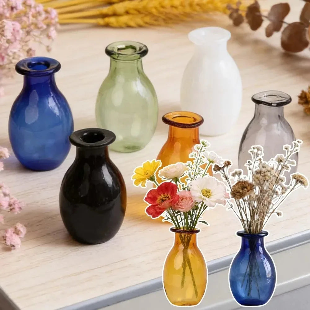 mini vase verre transparent décoration moderne petit pot fleurs micro paysage intérieur
