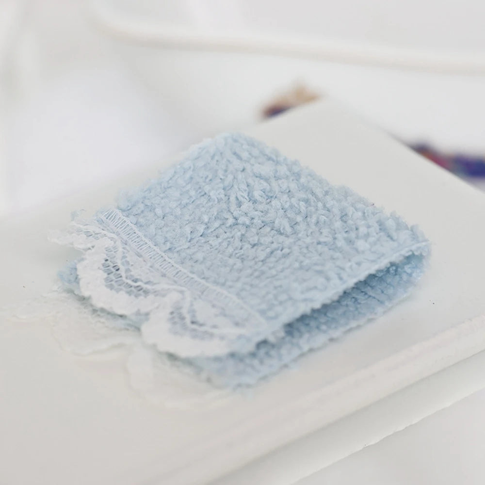 serviettes tissu microfibre bordure dentelée moderne douces vert bleu blanc jaune rose violet