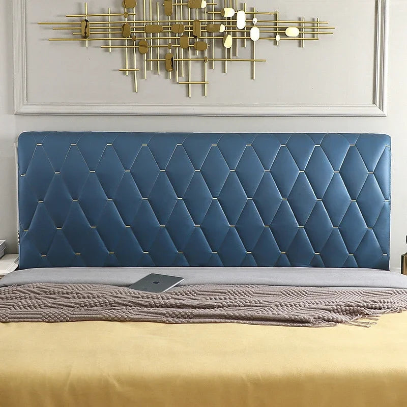 tête lit rembourrée motifs losanges turquoise orange rose moderne chambre décoration élégante tableaux abstraits