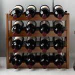 support bouteilles vin bois naturel moderne stable vis fixations 33cm 24cm 15cm respectueux environnement