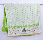 serviette bain plage coton totoro fleurs motifs enfantins vert rouge gris roseclair
