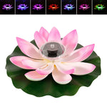 lampe flottante solaire led rose blanc vert feuilles lotus moderne