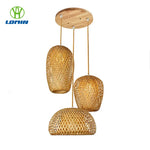 suspension lumineuse bambou tissé naturel moderne rustique 36cm 26cm 30cm echangible e27