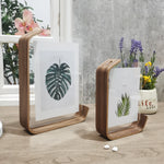 cadre photo moderne feuille tropicale transparent bois naturel 10x15cm 15x20cm adhésif minimaliste