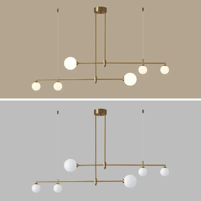Vue d'ensemble de la suspension installée dans un intérieur nordique