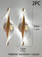 applique murale led moderne or brillante élégante chambre cuisine ondulé éclairage ambiant fixée mur
