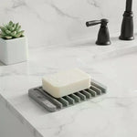 support savon gris moderne adhésif respectueux environnement douche évier cuisine