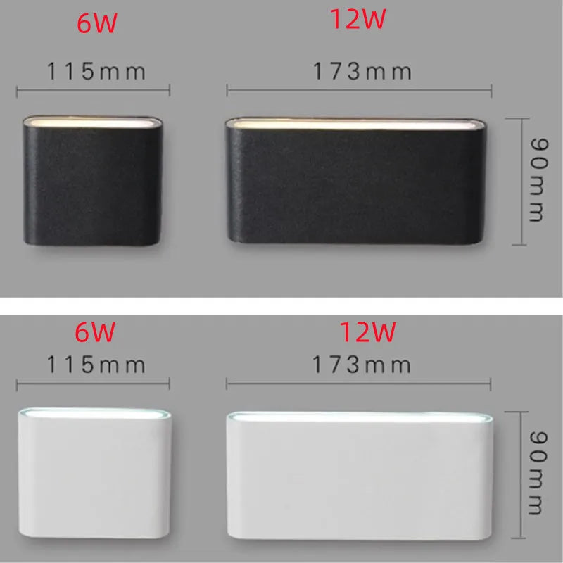 applique murale moderne led 12w 6w verre trempé noir blanc ip65 adhésif contemporaine 110v